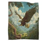 kaiyun Condor a caccia e vola verso il cobra Manta 3D Estampada Adecuada Para Adolescente Y Adultos Colcha Patchwork Para Sofá Cama De Vacaciones 50x60inch(127x152cm)
