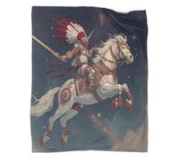 kaiyun Coperta Guerriero azteco a cavallo con spada,Morbida E Calda,lenzuola in Flanella Con Motivo 3D,Adatto Per Uso Domestico E Campeggio 60x80inch(150x200cm)