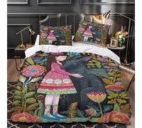kaiyun Copripiumino Da Strana creatura e bambina in 3 Pezzi,set Di Biancheria Da Letto Con Stampati in 3D,federe,in Microfibra,per Ragazzo, Ragazza Super King（260x220cm）