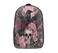 kaiyun Corvo con ali spiegate Sacchetti Di Scuola Gotico Stile artistico floreale Elementare Ragazzi Bambina Zaino Asilo Bambino Zaini Scuola Bambini Zainetto 17inch
