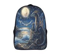 kaiyun Cute Drago Zainetti Per Bambini,Elementare Adolescenti Cartella Scuola Casual The Sea Luna Stars Zaini Ragazzi Ragazze Backpack 16 inch