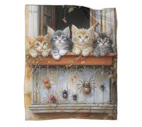 kaiyun Cute Gattino Coperta Super Morbida Balcony Fumetto Spider Coperta Da Viaggio Morbida E Confortevole,60x80inch(150x200cm)