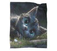 kaiyun Cute Gatto Lying on The Grass Blanket Sofa Throw 3D Impreso Es Suave Y Cómodo Al Tacto,adecuado Para Que Toda La Familia Se Mantenga Abrigada 60x80inch(150x200cm)