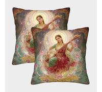 kaiyun Dea indiana che suona l'energico Bhaji Fodera Per Cuscino Decorazioni Per La Casa Per Uomini E Donne,soggiorno,camera Da Letto,divano,poltrona 45x45cm 2 Pacchi