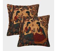 kaiyun Dialogo femminile in vari stili artistici Federe Quadrate 40x40cm 2 Pacchi Decorative, Cuscini Per Divani,sedie,camere Da Letto,mobili