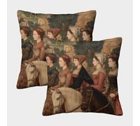 kaiyun Dipinti raffiguranti numerose dame e cavalli Fodera Per Cuscino Quadrata A Tema 3D Con Stampa Digitale 45x45cm 2 Pacchi Adatta Per La Decorazione Del Letto Di Casa All'aperto Modello