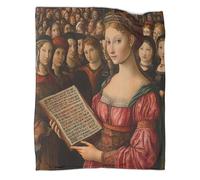 kaiyun Dipinti rinascimentali Coperte Donna che mostra un manifesto informativo alla folla Coperta Da Viaggio Super Morbida,leggera,calda E Confortevole 60x80inch(150x200cm)