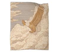kaiyun Disegno a tratteggio colorato di un'aquila che vola tra le nuvole Blanket - Manta Cálida Versátil Para Sofás, Colcha Patchwork De Cama De Viaje Suave Y Cómoda,80x90inch(200x230cm)