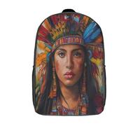 kaiyun Donna Tribale Vista Frontale Sacchetti Di Scuola,Borsa Da Scuola Asilo,Copricapo aborigeno Ragazzi Per La Scuola Per Ragazze,Zaino Da Viaggio Alla Moda 17inch