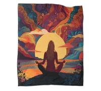 kaiyun Donne che fanno yoga all'alba - Coperta Calda E Versatile Per Divani, Trapunta Da Viaggio Morbida E Accogliente,70x80inch(180x200cm)