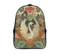 kaiyun Due cigni e un fiore di loto Zaini Per Bambini, Zaino Scuola Elementare,Borsa Scuola Materna Nido,Zainetto Asilo Bambino,16 inch