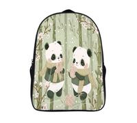 kaiyun Due panda gemelli giocano con gomitoli di lana in una foresta di bambù Zaino Bambini Grande Capacità Zainetto Borsa Da Scuola Per Unisex Adolescenti Alunno Casual Scuola Borsa 39x29x16cm