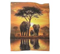 kaiyun Elefante africanos Coperta Da Campeggio Esterna Stampata Calda,morbida E Traspirante Scena listica Safari Copriletto Per Camera Da Letto Quattro Stagioni 70x80inch(180x200cm)