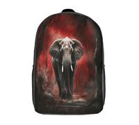 kaiyun Elefante che cammina Zaino Bambini,Stile artistico della foresta oscura Borsa Da Scuola Ragazzi E Ragazze Zaini Con Tasche Laterali Per Adolescenti 17inch