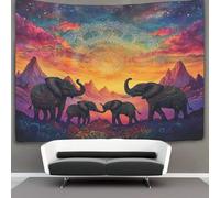kaiyun Elefante Family Arazzo Da Parete,Mandala Appeso A Parete Arazzi Da Parete Wall Tapestry Per Camera Da Letto Soggiorno Dormitorio 70cmx100cm