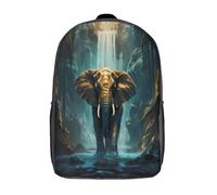 kaiyun Elefante nella Caverna Zaini Junior Per Bambini Arte fantasy della giungla Style Zainetto,ragazze,ragazzo,bambino,3D Big Bag Scuola,zaino Da Viaggio 17inch