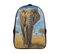 kaiyun Elefanti-Nella savana, cielo azzurro Per La Scuola E Da Viaggio Per Bambini Zaino,Sacchetti Di Scuola Con Stampa 3D Motivo 16 inch