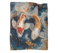 kaiyun Elegantly Koi che nuotano Coperta Da Campeggio Esterna Stampata Calda,morbida E Traspirante Colorato Copriletto Per Camera Da Letto Quattro Stagioni 40x50inch(100x130cm)