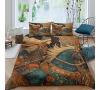 kaiyun Eroi antichi e medievali Copripiumino E Federa, Set Di Biancheria Da Letto Per Sacco Copri Piumone Microfibra Stampa 3D Per Adulti, Adolescenti Super King（260x220cm）