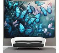 kaiyun Farfalla blu-verde Arazzo Da Parete,Tapestry Wall 3D Stampa Bella immagine,Utilizzato in Camera Da Letto,Soggiorno,Copriletto,Decorazione Murale 180cmx230cm