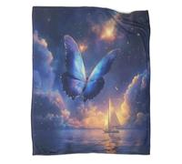 kaiyun Farfalla gigante Stampa 3D Morbida E Confortevole Barca a vela Coperta Per Adolescente Coperta in Peluche Stampata Per Adulti Adatta Per Divano Letto 70x80inch(180x200cm)