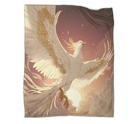 kaiyun Fenice bianca che si libra nel cielo Coperta in Flanella Coperte Morbide E Leggere Per Tutte Le Stagioni Lenzuola Casa E Viaggio 70x80inch(180x200cm)