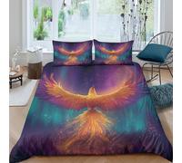 kaiyun Fenice Rebirth, Starry Sky 3D Stampa Copripiumino E Federa E Lenzuola,in Microfibra Set 3 Pieces Morbido Set Di Biancheria Da Letto Per Adulti, Adolescenti, King（220x240cm）