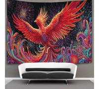 kaiyun Fenice rossa, circondata da fuochi d'artificio Parete Arazzo Da Parete Con Arte Murale Decorazioni Per La Casa Per Il Dormitorio Della Camera Da Letto (,180cmx230cm)