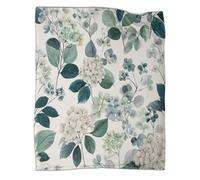 kaiyun Foglie verdi lussureggianti e fiori deliGattoi Coperta Da Campeggio Esterna Stampata Calda,morbida E Traspirante Copriletto Per Camera Da Letto Quattro Stagioni 80x90inch(200x230cm)