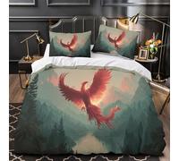 kaiyun Foreste e imponenti montagne Set Copripiumino 3 Pezzi, in Microfibra Set Di Biancheria Da Letto Per, 3D Stampa Fenice Rising from Fire Per Adulti, Adolescenti Super King（260x220cm）