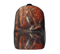 kaiyun Fox autunnale seduta Per La Scuola E Da Viaggio Per Bambini Zaino,Sacchetti Di Scuola Con Stampa 3D Nature Fauna selvatica Scene Motivo 17inch
