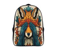 kaiyun Fox che si copre gli occhi con le zampe anteriori Zaino Bambini, Borsa Da Scuola Ragazzi E Ragazze Zaini Con Tasche Laterali Per Adolescenti 16 inch