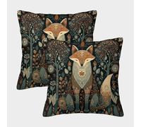 kaiyun Fox Fodera Per Cuscino Arte popolare scandinavadecorazione 50x50cm 2 Pacchi Decorazione Della Casa Regalo Per Divano Del Soggiorno