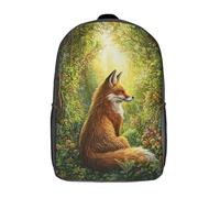 kaiyun Fox nella foresta Zaini Per Bambini,Scuola Zaino 3D Stampato Bambino Zainetto Asilo Nature Stile Artistico Fantasy Borsa Da Per Ragazz Ragazze 17inch