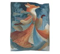 kaiyun Foxes Dancing in The Winter Forest Coperta Da Campeggio Esterna Stampata Calda,morbida E Traspirante Copriletto Per Camera Da Letto Quattro Stagioni 50x60inch(127x152cm)