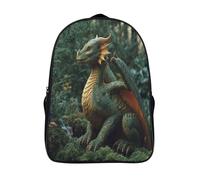 kaiyun Friendly Adult Green Drago Zaini Stampa 3D Multifunzione Zaino Da Viaggio Il libro della giungla Bookbag Tasche Nascoste Laterali Daypack Borsa Da Scuola 16 inch