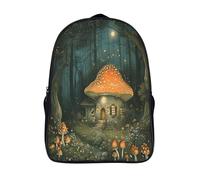 kaiyun Fungo House Zaini Per Bambini Magia Forestaa Stampato in 3D Leggero Zainetto Borsa Da Scuola Elementare Per Ragazzi Ragazze 16 inch