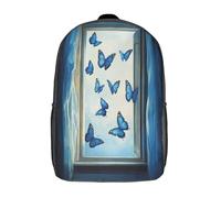 kaiyun Fuori dalla finestra Zaini Per Bambini,Blue ButterMosca Zaino Scuola Elementare,Borsa Scuola Materna Nido,Zainetto Asilo Bambino,17inch