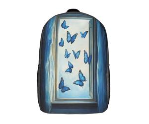 kaiyun Fuori dalla finestra Zaini Per Bambini,Blue ButterMosca Zaino Scuola Elementare,Borsa Scuola Materna Nido,Zainetto Asilo Bambino,17inch