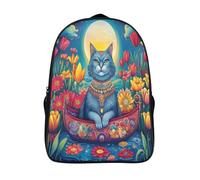 kaiyun Gatto Borsa Da Scuola Ragazzi Zaini Ragazze Elementare Seduto tranquillo su una barca Zainetto Bambino Gita Zaino Leggero 16 inch