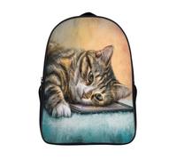 kaiyun Gatto che gioca con il tablet Sacchetti Di Scuola Elementare Ragazzi Bambina Zaino Asilo Bambino Zaini Scuola Bambini Zainetto 16 inch