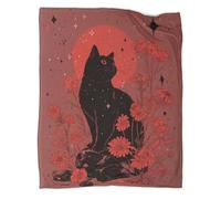 kaiyun Gatto Cremisi e Nero Blanket Sofa Throw 3D Impreso Es Suave Y Cómodo Al Tacto,adecuado Para Que Toda La Familia Se Mantenga Abrigada 40x50inch(100x130cm)