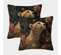 kaiyun Ghepardo Fodera Per Cuscino Moderna Strange And Unique Fiori Cuscino Casa Camera Da Letto Divano Auto Ufficio Esterno 50x50cm 2 Pacchi