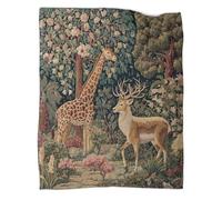kaiyun Giraffe e cervi in una foresta piena di fiori Coperta Lenzuola Per Dormitorio Di Nuova Concezione,morbida,confortevole,soffice,adatta A Tutte Le Stagioni 40x50inch(100x130cm)