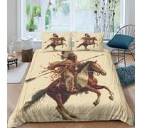 kaiyun Gli indiani Seminole cavalcavano brandendo lance Morbido Set Di Biancheria Da Letto Set 3D Motivo Stampata Copripiumino E La Federa Del Cuscino, Per Ragazzo,ragazza Double（200x200cm）