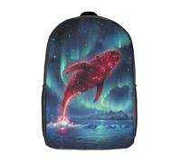 kaiyun Glowing Red Balena Zaini Per Bambini,Salto fuori dal mare Zaino Scuola Elementare,Borsa Scuola Materna Nido,Zainetto Asilo Bambino,17inch