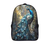 kaiyun Gorgeous Metallic Feathers Pavo real Zaini Snug,Zaino,per Scuola,sport E Viaggi Dios de la mitología griega Zainetto Per Fetto Bambini 16 inch