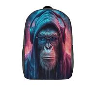 kaiyun Gorilla con cappuccio, occhiali e cuffie Zaino Bambini, Borsa Da Scuola Ragazzi E Ragazze Zaini Con Tasche Laterali Per Adolescenti 17inch