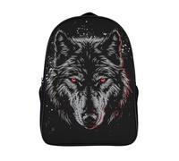 kaiyun Gotico Lone Wolf Zaini Per Bambini,Con Occhi Rossi Zaino Scuola Elementare,Borsa Scuola Materna Nido,Zainetto Asilo Bambino,16 inch