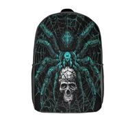 kaiyun Gotico Zaino Scuola Bambino Bambina Zainetto Grande Per Bambini Wolf Ragno Holding A Human Cranio Sacchetti Di Scuola Casual Leggero 17inch
